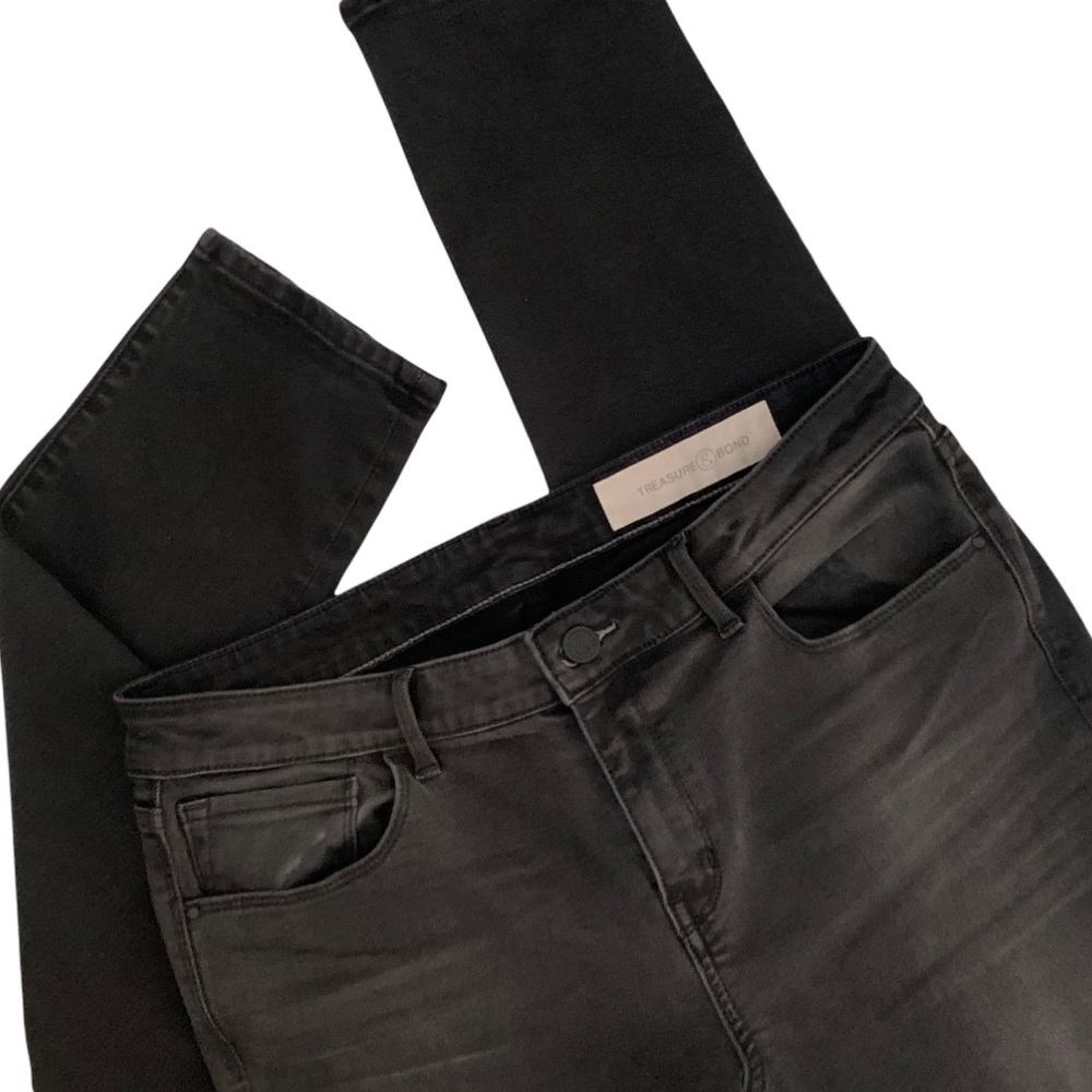 Treasure & Bond high rise & skinny faded black gray jeans 31 waist